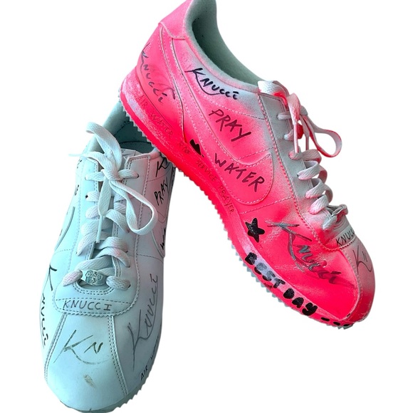 Custom Nike Cortez Artist Altered Graffiti Street Art Statement Sneakers